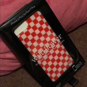 Red Checkers Wildflower Case